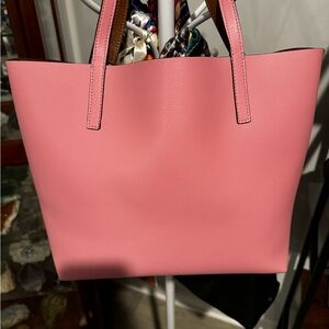 Kate Spade Reversible Tote Carnation Pink and Camel Timeless Classic Statement